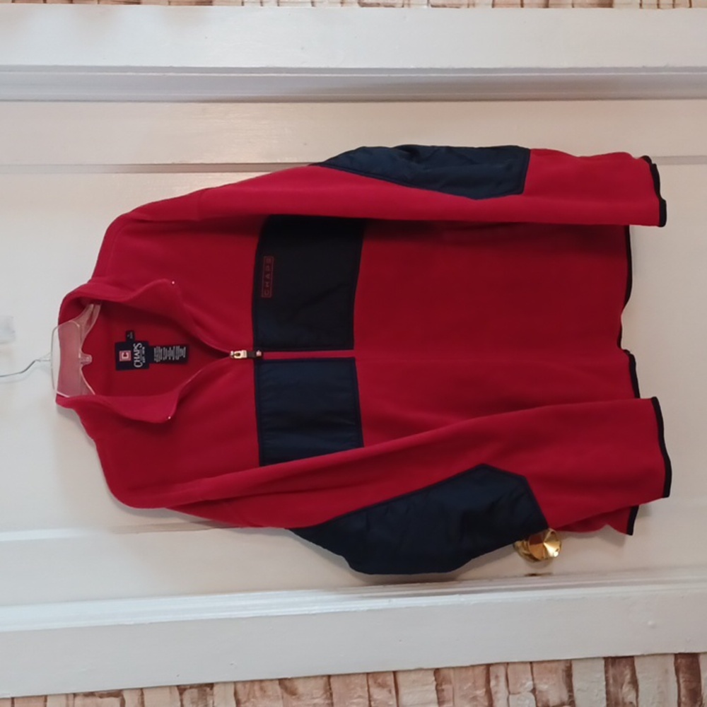 Chaps fleece jacket men's size xlarge red and black